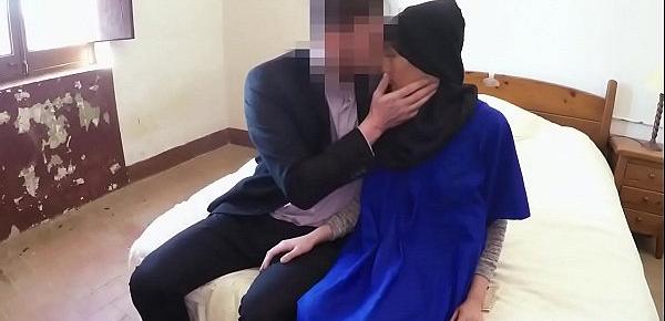  Shy Arab hotel guest became one day fucking girlfriend for big cock boss